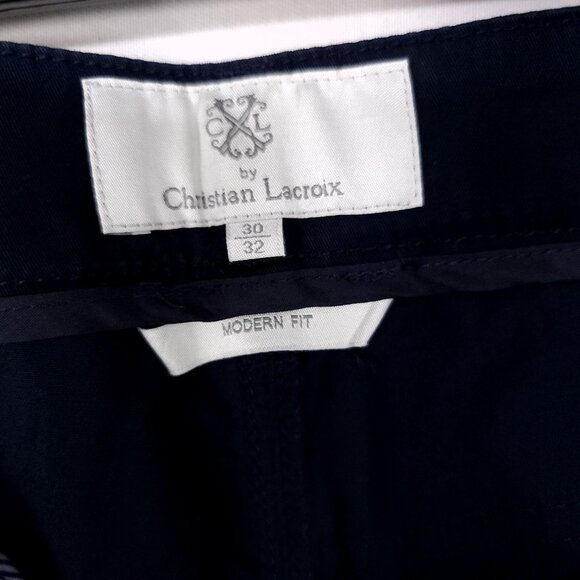 CXL by Christian Lacroix Mens Chino Pants Blue 30x32 Modern Fit - Picture 7 of 13